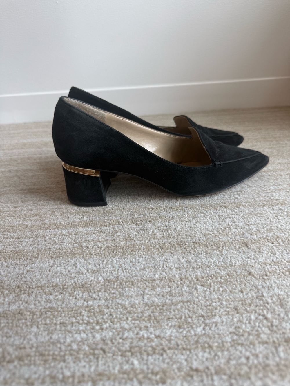 Enzo Angiolini Pointed Toe Gold Heel Shoes
